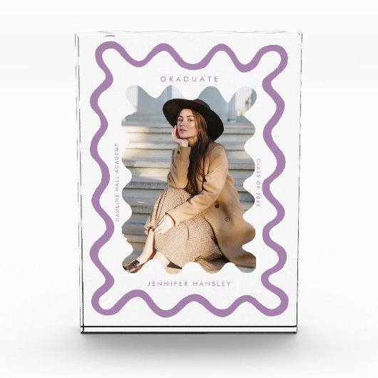 紫予測できな波線卒業記念 フォトブロック (正面)