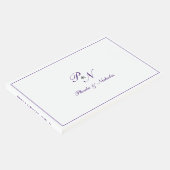 紫伝統的王室のモノグラフォーマルム結婚ズ ゲストブック (コーナー)