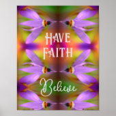 紫信じ花抽象芸術感動的 ポスター (正面)