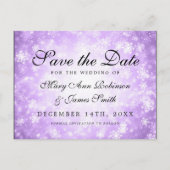 紫冬のワンダーランドエレガント日付を保存 案内ポストカード (正面)