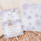 紫冬熊の赤ちゃんシャワー 招待状