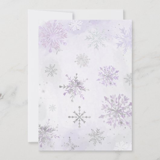 紫冬熊の赤ちゃんシャワー 招待状 (裏面)