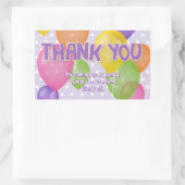 紫切り出しクッキーバルーン誕生日感謝していあなた 長方形シール (バッグ)