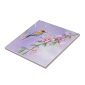 紫動植物植物水彩画 タイル (側面)