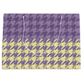 紫千鳥格子のと黄の模様 ラージペーパーバッグ (正面)