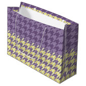 紫千鳥格子のと黄の模様 ラージペーパーバッグ (正面アングル)