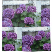 紫印象派アジサイ シャワーカーテン (正面)