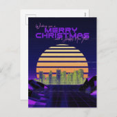 紫合成波クリスマス シーズンポストカード (正面/裏面)