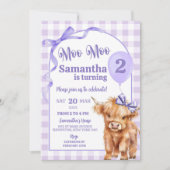 紫名門私立校風のモーモー聖牛の誕生日 招待状 (正面)