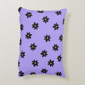 紫名門私立校風の黒フローラシンプル花柄 アクセントクッション (裏面(縦))