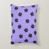 紫名門私立校風の黒フローラシンプル花柄 アクセントクッション (正面(垂直))