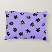 紫名門私立校風の黒フローラシンプル花柄 アクセントクッション (裏面)