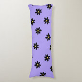 紫名門私立校風の黒フローラシンプル花柄 ボディピロー (正面縦)