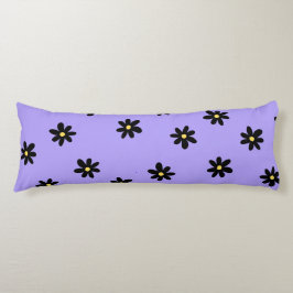 紫名門私立校風の黒フローラシンプル花柄 ボディピロー