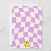 紫名門私立校風のY2Kレトロスマイル誕生日招待状 招待状 (裏面)