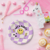 紫名門私立校風のY2Kレトロ誕生日紙プレート ペーパープレート (パーティー)