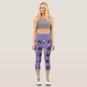 紫図解入りの、写真付きののハロウィーン模様 カプリレギンス (正面)