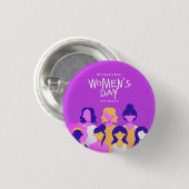 紫国際的の女性の日のボタンピン 缶バッジ (正面&裏面)