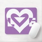 紫地に白のLOVE マウスパッド (マウス)