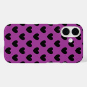 紫地に黒い水玉ハート Case-Mate iPhoneケース (裏面 (横))