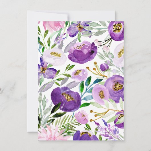 紫外お洒落金ゴールドピンクフローラレシピカード (裏面)