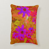 紫外カラフル、マゼンタ、赤の花 アクセントクッション (裏面(縦))