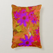 紫外カラフル、マゼンタ、赤の花 アクセントクッション (正面(垂直))