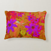 紫外カラフル、マゼンタ、赤の花 アクセントクッション (裏面)