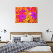 紫外カラフル、マゼンタ、赤の花 キャンバスプリント (インサイチュ (寝室))