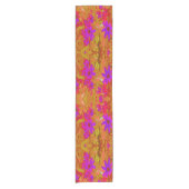 紫外カラフル、マゼンタ、赤の花 ショートテーブルランナー (正面)