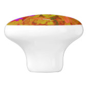 紫外カラフル、マゼンタ、赤の花 セラミックノブ (側面)