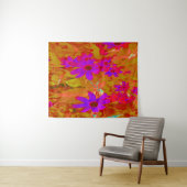 紫外カラフル、マゼンタ、赤の花 タペストリー (インサイチュ(横))