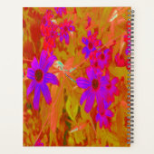 紫外カラフル、マゼンタ、赤の花 プランナー手帳 (裏面)