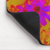 紫外カラフル、マゼンタ、赤の花 マウスパッド (コーナー)