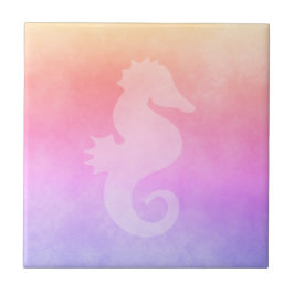 紫外ピーチ紫ゴールデングラディエントの海馬 タイル