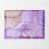 紫外モダン紫水墨液 三つ折り招待状 (カバー)