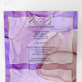 紫外モダン紫水墨液 三つ折り招待状 (内部最初)