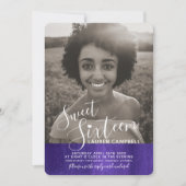 紫外モダン線sweet sixteen写真 招待状 (正面)