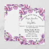 紫外光紫色花卉婚礼邀请卡 招待状 (正面/裏面)