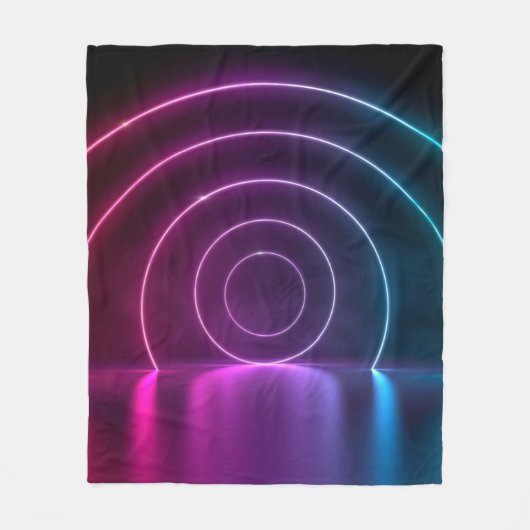 紫外円のポータルラインの3d白熱［赤熱］光を放つ版  フリースブランケット (正面)