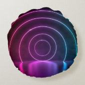 紫外円のポータルラインの3d白熱［赤熱］光を放つ版  ラウンドクッション (裏面)
