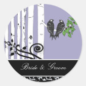 紫外樺の木ツリーヴィンテージバードシール ラウンドシール (正面)