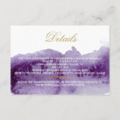 紫外水彩画の結婚式の詳細 エンクロージャーカード (裏面)