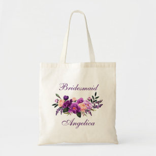 紫外紫色の花の新婦付添人 トートバッグ