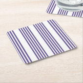 紫外線と白の5つのストライプパターン スクエアペーパーコースター (アングル)