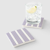 紫外線と白の5つのストライプパターン ストーンコースター (横)