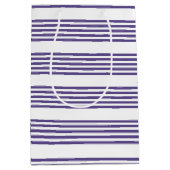 紫外線と白の5つのストライプパターン ミディアムペーパーバッグ (正面)