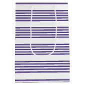 紫外線と白の5つのストライプパターン ミディアムペーパーバッグ (裏面)