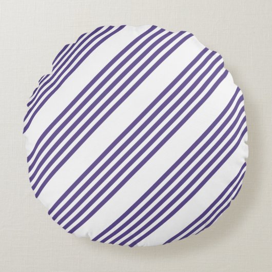 紫外線と白の5つのストライプパターン ラウンドクッション (正面)