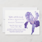 紫外線アイリス植物結婚式招待状 招待状 (正面)